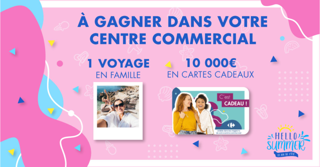 Jeu de l'été 2020 HELLO SUMMER 10000 euros de cartes cadeaux et un voyage en Famille à gagner du 25 Juin au 14 Juillet 2020