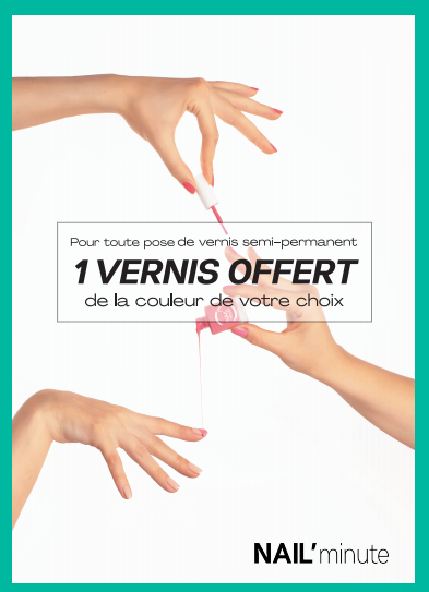 Votre vernis offert pour toute pose de vernis semi-permanent